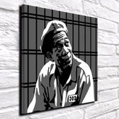 Pop Art Morgan Freeman Canvas - 100 x 100 cm - Canvasprint - Op dennenhouten kader - Geprint Schilderij - Popart Wanddecoratie