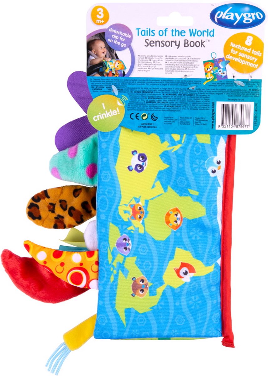 Playgro Voelboekje Staarten van de wereld - Activiteitenboekje - Babyboek - Speelgoed Baby - Speelgoed 1 jaar - Baby Speelgoed — afbeelding 7