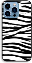 Case Company® - iPhone 13 Pro hoesje - Zebra pattern - 100% Biologisch Afbreekbaar - Duurzaam - Biodegradable Soft Case - Milieuvriendelijke Print op Achterkant - Zwarte Zijkanten - Beschermi