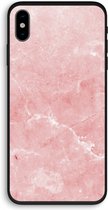 Case Company® - iPhone X hoesje - Roze marmer - 100% Biologisch Afbreekbaar - Duurzaam - Biodegradable Soft Case - Milieuvriendelijke Print op Achterkant - Zwarte Zijkanten - Bescherming Over
