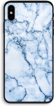 CaseCompany® - iPhone X hoesje - Blauw marmer - 100% Biologisch Afbreekbaar - Duurzaam - Biodegradable Soft Case - Milieuvriendelijke Print op Achterkant - Zwarte Zijkanten - Bescherming Over