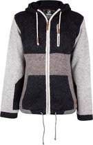 Gebreid Wollen Heren/Uni Vest van Schapenwol met Polyester Fleece voering en afneembare capuchon - SHAKALOHA - M Switch ZH BlackGrey 3XL.