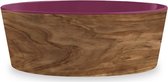 Tarhong voerbak hond olive melamine houtprint / magenta 15,5x15,5x5,5 cm 700 ml