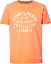 Petrol Industries - Heren Zomers T-shirt - Oranje - Maat XL