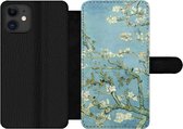 Bookcase Geschikt voor iPhone 11 telefoonhoesje - Amandelbloesem - Van Gogh - Kunst - Met vakjes - Wallet case met magneetsluiting