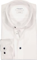 Profuomo slim fit overhemd - twill - wit (contrast) - Strijkvrij - Boordmaat: 44