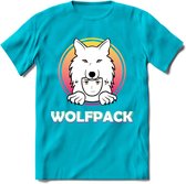 Saitama T-Shirt | Wolfpack Crypto ethereum Heren / Dames | bitcoin munt cadeau - Blauw - S