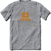 23 Jaar Legend T-Shirt | Goud - Zilver | Grappig Verjaardag Cadeau | Dames - Heren | - Donker Grijs - Gemaleerd - M