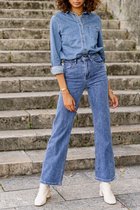Broek Cindy H flared jeans hoge taille