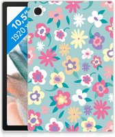 Hoesje Geschikt voor Samsung Galaxy Tab A8 2021 TPU Bumper Flower Power met transparant zijkanten