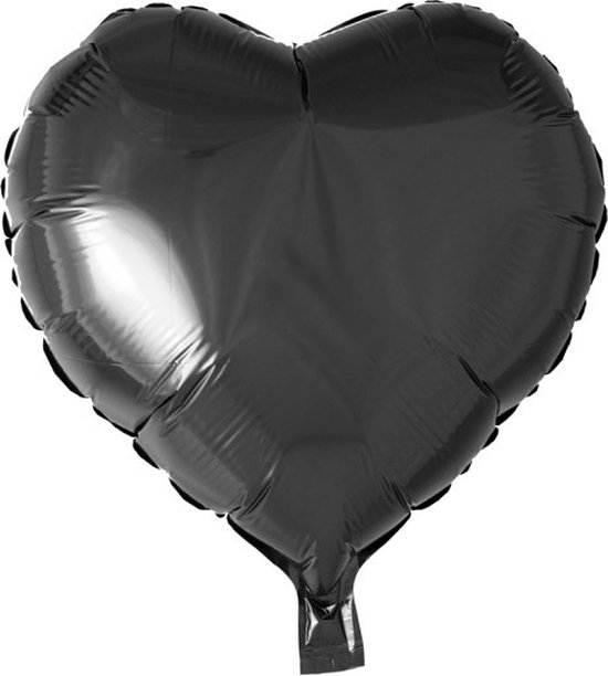 Wefiesta Folieballon Hart 45 Cm Zwart