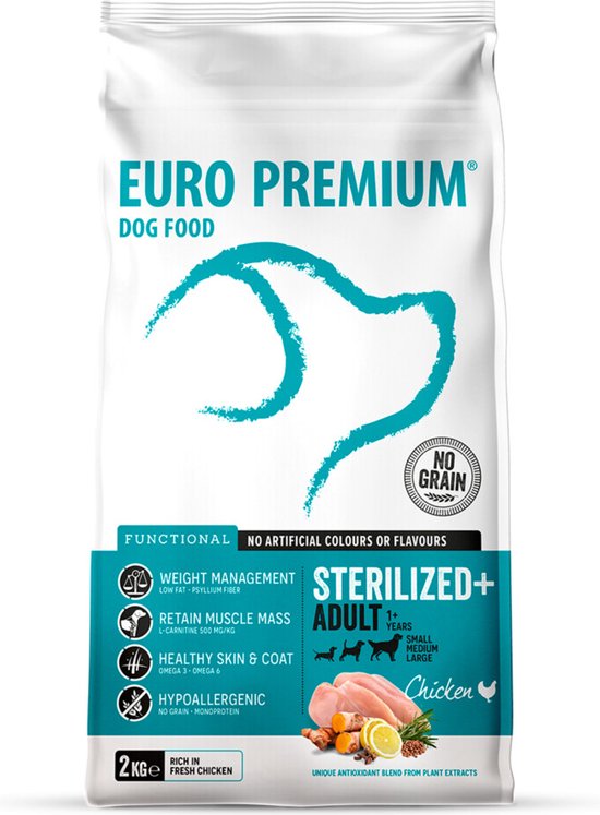 Euro Premium Adult Sterilized + Chicken 2 kg - Hond