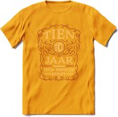 10 Jaar Legendarisch Gerijpt T-Shirt | Bordeauxrood - Ivoor | Grappig Verjaardag Cadeau | Dames - Heren | - Geel - L