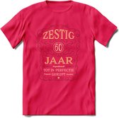 60 Jaar Legendarisch Gerijpt T-Shirt | Bordeauxrood - Ivoor | Grappig Verjaardag Cadeau | Dames - Heren | - Roze - XXL