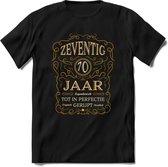 70 Jaar Legendarisch Gerijpt T-Shirt | Okergeel - Ivoor | Grappig Verjaardag Cadeau | Dames - Heren | - Zwart - S