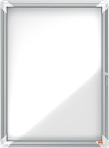 Nobo Premium Plus Afsluitbare Glazen Binnenvitrine Magnetisch voor 4xA4 Formaat met Zijslot - Grijs/Wit