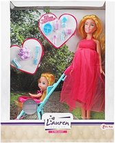 Lauren Deluxe Tienerpop Zwanger + Accessoires en Buggy