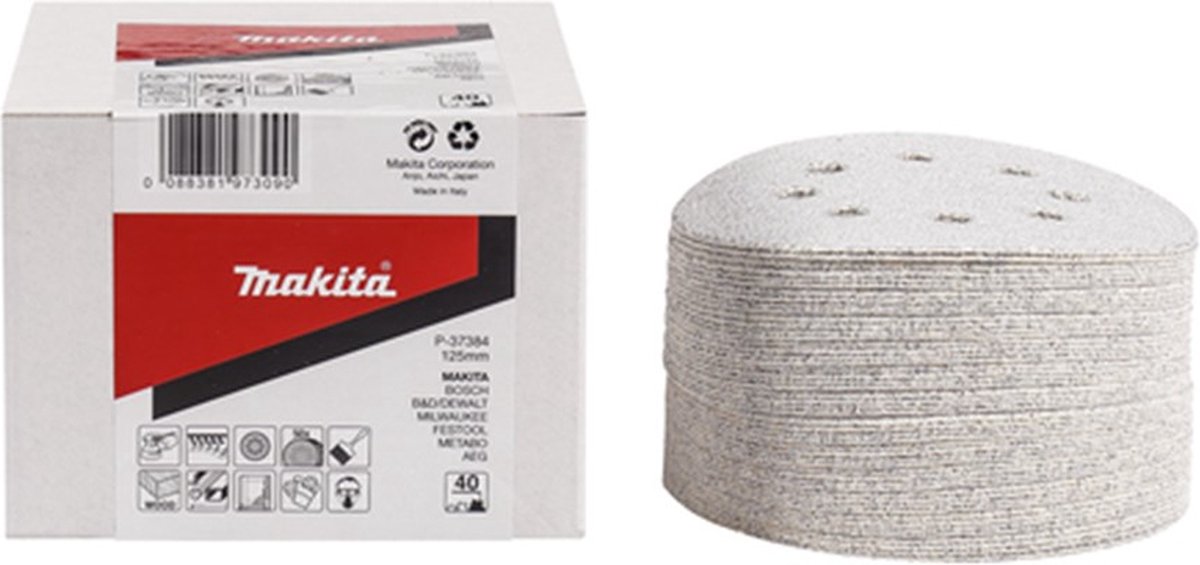 Makita P-37384 Schuurschijf 125mm K40 White Velcro VE=50