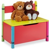 Banc coffre à jouets Relaxdays - banc pour enfants avec espace de rangement - banc à jouets avec couvercle