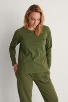 NA-KD T-shirt Printed T Shirt 1100 004455 0086 Dark Green Dames Maat - S