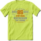 85 Jaar Legend T-Shirt | Goud - Zilver | Grappig Verjaardag Cadeau | Dames - Heren | - Groen - L