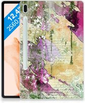 Back Cover Geschikt voor Samsung Galaxy Tab S7FE Tablethoesje Schilderij met transparant zijkanten