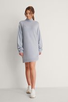 NA-KD Jurk High Neck Dress 1100 004521 Grey Dames Maat - XL