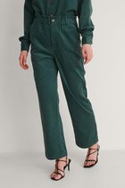 NA-KD Broek Loose Fit Corduroy Pants 1018 007532 Green Dames Maat - W40