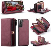 Caseme - Samsung Galaxy S22 Plus - Luxe Multi Portemonnee Hoesje - Rood