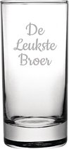 Gegraveerde longdrinkglas 28,5cl De Leukste Broer