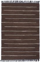vidaXL Vloerkleed chindi handgeweven 160x230 cm katoen bruin