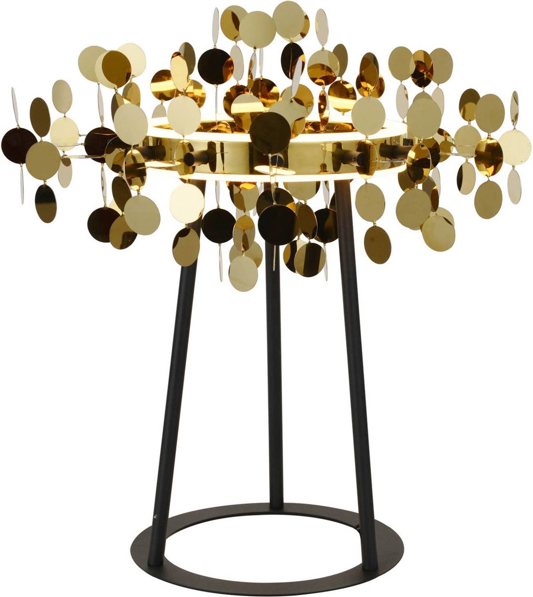 Lucande - tafellamp- met dimmer - 1licht - ijzer, aluminium, kunststof - H: 50 cm - , messing - Inclusief lichtbron