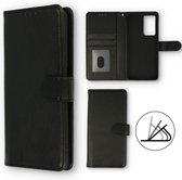HB Hoesje Geschikt voor Samsung Galaxy S22 Zwart - Luxe Kunstlederen Portemonnee Book Case