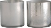 Windlicht | glas | zilver | 24.5x24.5x (h)24.5 cm