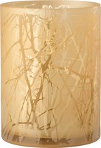 Windlicht | glas | goud | 17x17x (h)23 cm