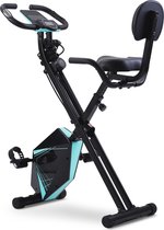 X Bike Ultrastille opvouwbare hometrainer - 8 instelbare weerstandsniveaus Magnetische rechtopstaande fiets met hartslag-LCD-monitor - hometrainer voor cardiotraining indoor fietse