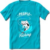 Cool People Do Fishing - Vissen T-Shirt | Blauw | Grappig Verjaardag Vis Hobby Cadeau Shirt | Dames - Heren - Unisex | Tshirt Hengelsport Kleding Kado - Blauw - 3XL