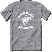 Fishing Club - Vissen T-Shirt | Grappig Verjaardag Vis Hobby Cadeau Shirt | Dames - Heren - Unisex | Tshirt Hengelsport Kleding Kado - Donker Grijs - Gemaleerd - L