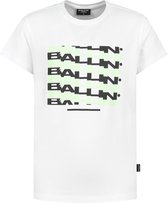 Ballin Amsterdam -  Jongens Slim Fit   T-shirt  - Wit - Maat 140