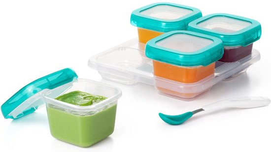 OXO tot Babyvoeding diepvriesbakjes - Babyvoeding bewaarbakjes met deksel -4x120 ml- Teal van OXO — afbeelding 5