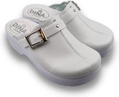 Medische dames klompen PU zool - PU klompen met kunststof zool - ziekenhuis klompen - zorgklompen - DINA CLOGS - effen wit - maat 40
