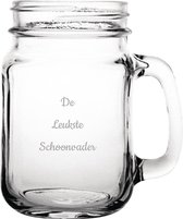Gegraveerde Drinkglas 45cl met schroefdeksel De Leukste Schoonvader