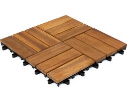 Houten vlonder tegels | Houten terrastegels | 10 stuks | Acacia tegel | Malmo | 30x30cm | Per 0,9 m²