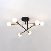 Manzibo Moderne Plafondlamp - Hanglamp - Plafonniere - Kroonluchter - Industrieel - Vintage - Goud/Zwart