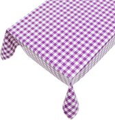 Tafelzeil Vito Block Purple -  600 x 140 - Paars tafelkleed - Beschikbaar in verschillende maten - Geleverd in een koker