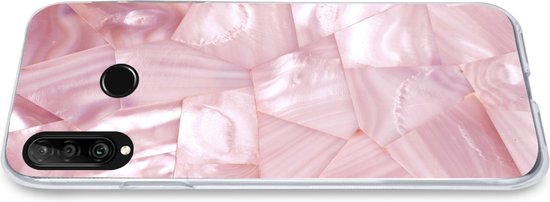 Coque Huawei P30 Lite - Natuursteen - Nacre - Luxe - Coque en Siliconen