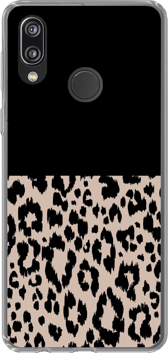 Telefoonhoesje Geschikt voor Huawei P20 Lite (2020) hoesje - Panterprint - Dieren - Zwart - Siliconen Telefoonhoesje Telefoonhoesje