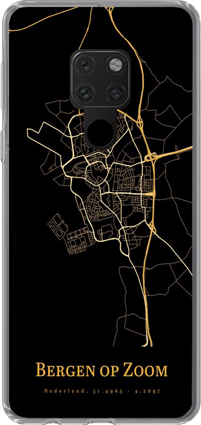 Coque Huawei P40 Lite - Montagnes op Zoom - Carte - Or - Coque de téléphone en Siliconen