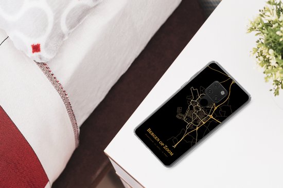 Coque Huawei P40 Lite - Montagnes op Zoom - Carte - Or - Coque de téléphone en Siliconen