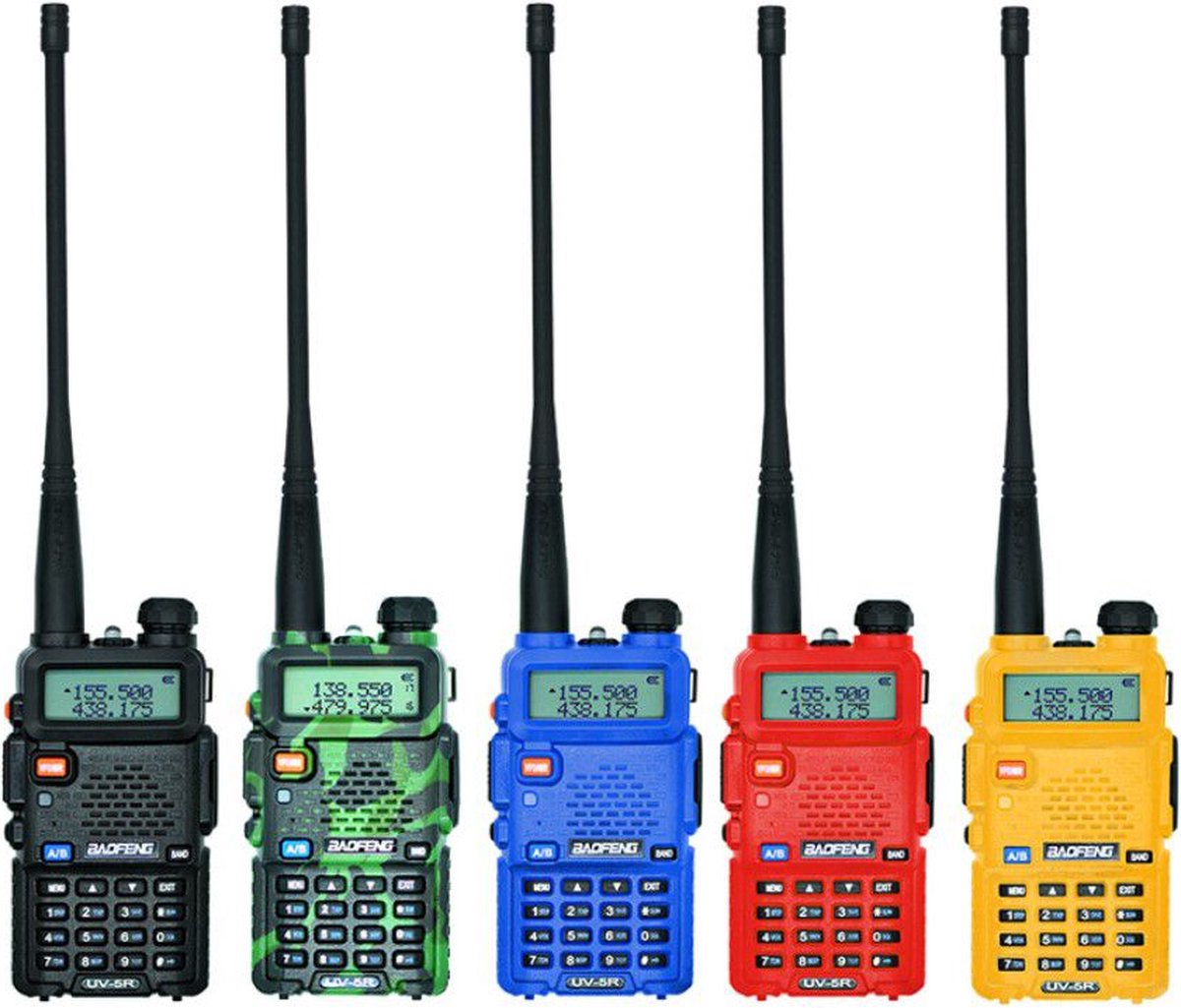 Baofeng UV-5R Walkie Talkie - UHF & VHF - 5W - Verlichte LCD Scherm &  Toetsenbord 